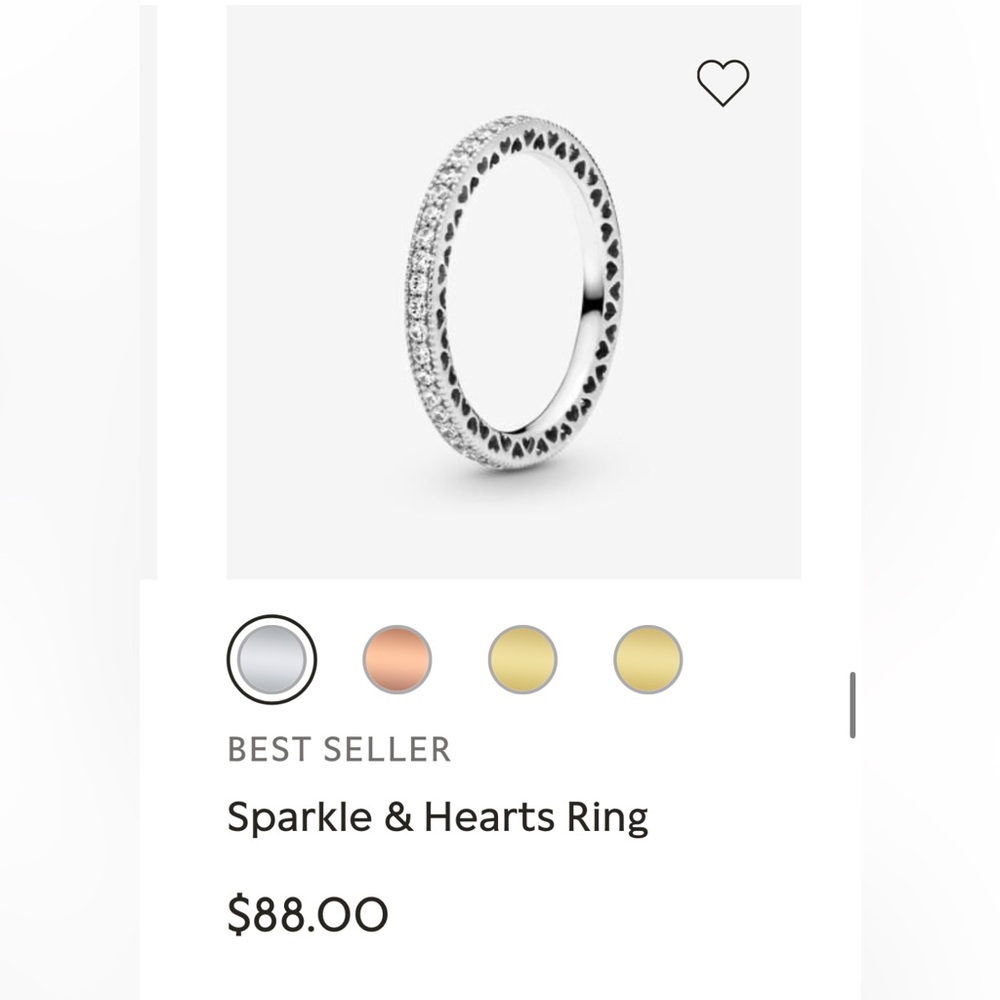 Pandora band of hearts ring